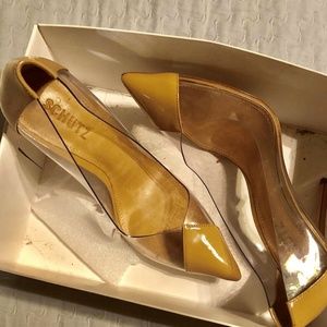Beige and clear PVC upper leather Shultz Shoes